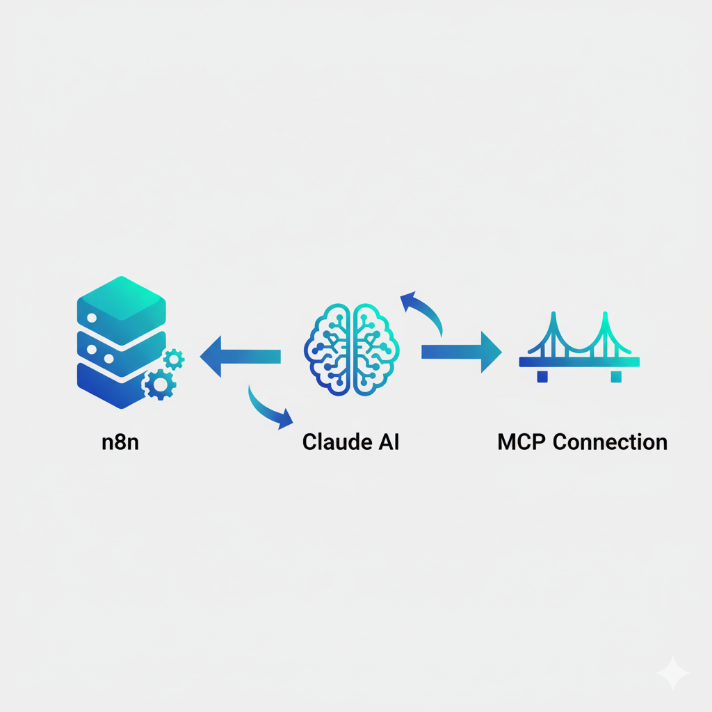 Claude AI, MCP, and n8n architecture diagram