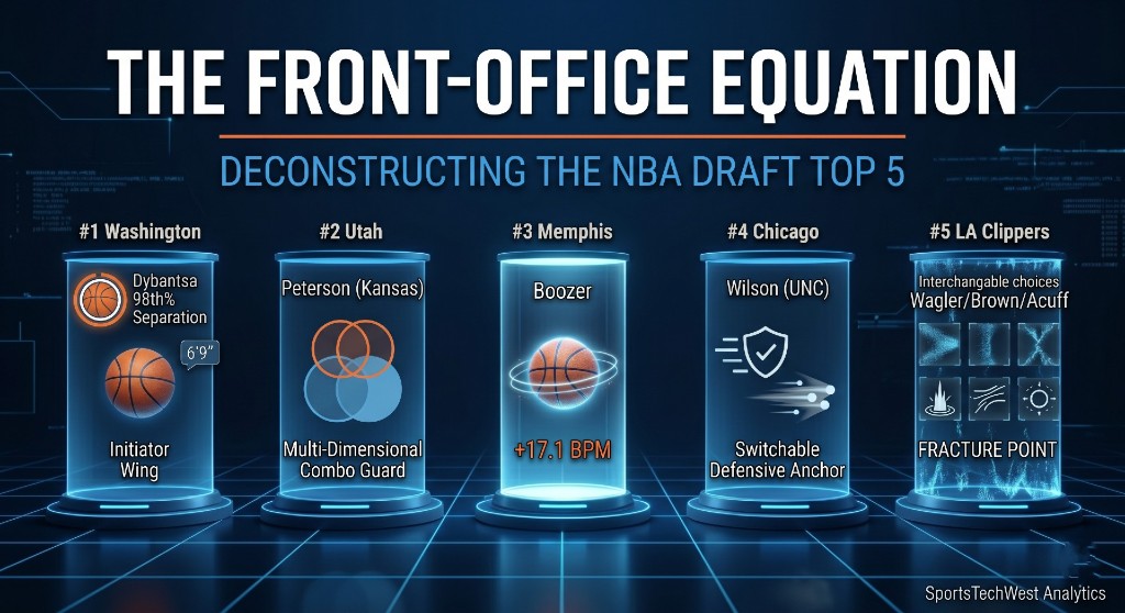 The Front-Office Equation — deconstructing the 2026 NBA Draft top 5 by team, prospect, and roster fit role